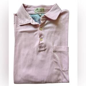 Peter Millar Men’s Crown Cool polo shirt pink size large golf casual
